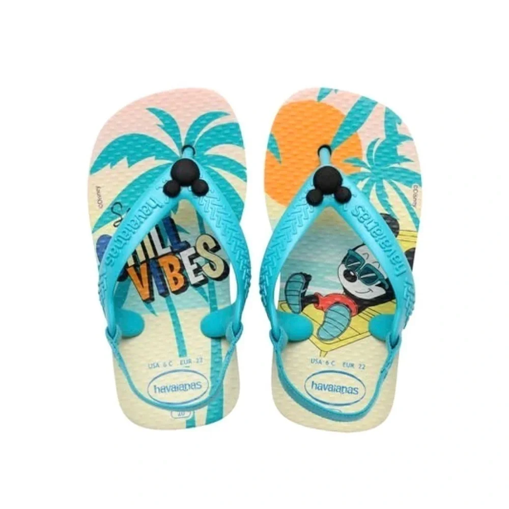 Havaianas Kids' Baby Mickey flip flops‎ sandals with back strap Size 5C